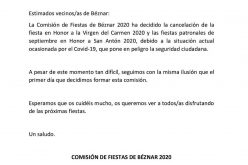 Comunicado fiestas Béznar