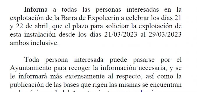 Barra Expolecrín 2023