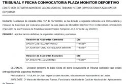 Fecha monitor deportivo