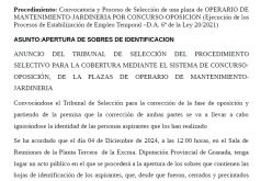 Sobres examen jardinería