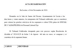 Oficial 1ª baremo