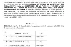 TIS señalamiento oposición