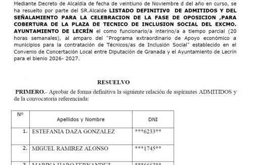 TIS señalamiento oposición