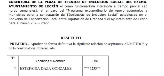 TIS señalamiento oposición